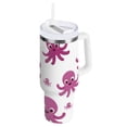 thumbnail image 1 of Ryvnso 30 oz Tumbler with Handle and Straw Cute Octopus Cartoon Insulated Stainless Steel Travel Mug with Lid, 1 of 9