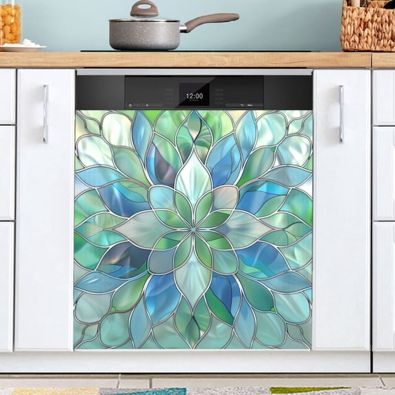 Ryvnso 3d Abstract Floral Dishwasher Magnetic Refrigerator Magnet Cover Kitchen Home Decorative 23"x26"