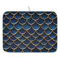 thumbnail image 1 of Ryvnso 3d Dragon Scales Blue Dish Drying Mat for Kitchen Countertop 18x24 Large Dish Pad Drainer Rack Dish Sink Mats, 1 of 7