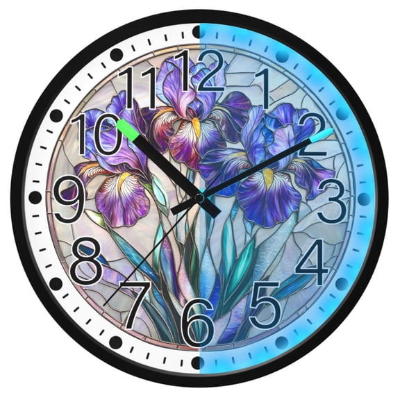Ryvnso 3d Flowers 12 Inch Night Light Wall Clock Silent Battery Operated Luminous Clocks