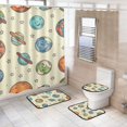thumbnail image 1 of Ryvnso 4 Pcs Cute Spaceship Bathroom Shower Curtain Set with 12 Hooks Bath Mat Toilet Lid Cover, 1 of 8