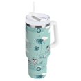 thumbnail image 1 of Ryvnso 40 oz Tumbler with Handle and Straw Cartoon Palm Dogs in Car Insulated Stainless Steel Travel Mug with Lid, 1 of 9