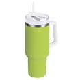 thumbnail image 1 of Ryvnso 40 oz Tumbler with Handle and Straw Insulated Stainless Steel Travel Mug with Lid Green Pattern, 1 of 9