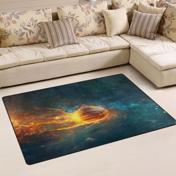 Ryvnso A Basketball Flight Area Floor Mat Non-Slip Carpet Soft Rugs Doormats 60" x 39"