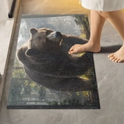 Ryvnso A Bear Walking in Forest Bathroom Shaggy Rugs Toilet Rectangle Mat Soft Contour Rug 24x16