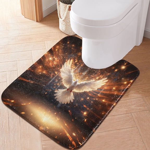 Ryvnso A Bird Flying Bathroom Shaggy Rugs Toilet U Shape Mat Soft Contour Rug 20"x24"