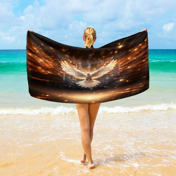 Ryvnso A Bird Flying Oversized Beach Towel Microfiber Bath Blankets Swimming Fitness 37" x 74"