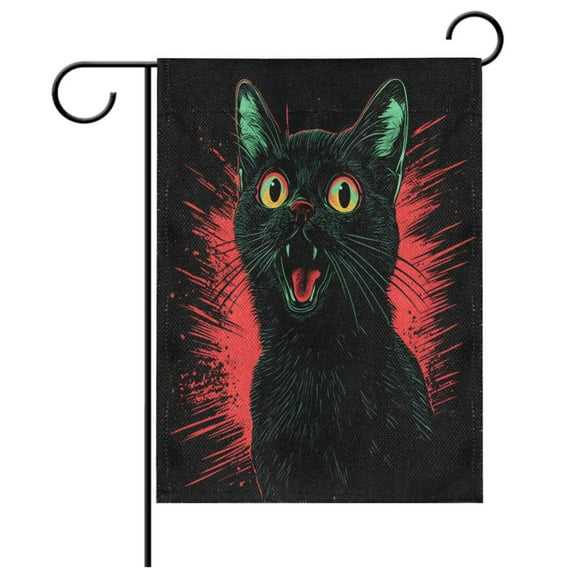 Ryvnso A Black Cat Garden Flag 12x18 Inch Double Sided Seasonal Yard Decoration