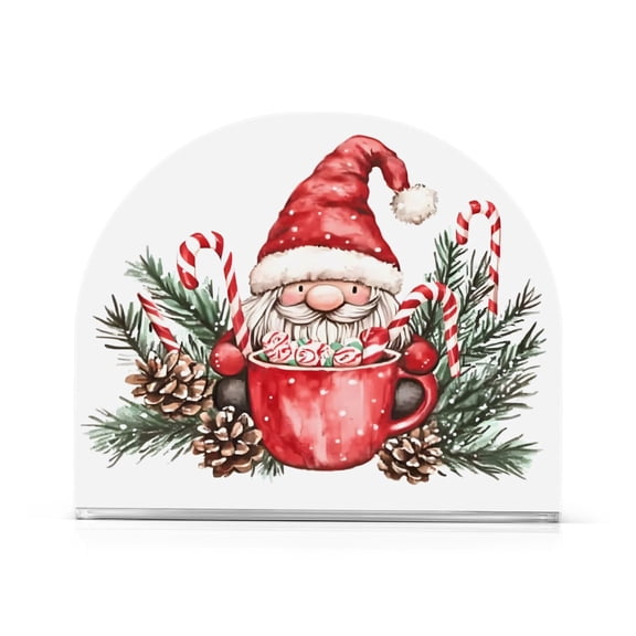 Ryvnso A Cute Christmas Gnome Acrylic Napkin Holder Table Kitchen Paper Tissue Organization