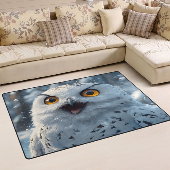Ryvnso A Cute Owl Area Floor Mat Non-Slip Carpet Soft Rugs Doormats 60" x 39"