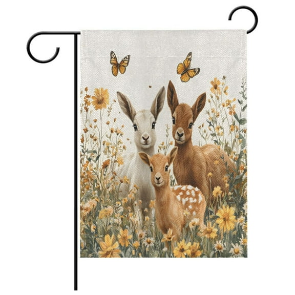 Ryvnso Abstract Deer Garden Flag 12x18 Inch Double Sided Seasonal Yard Decoration