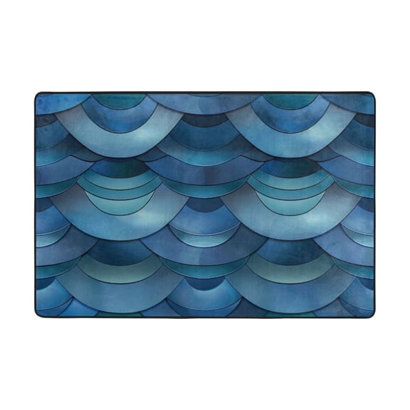 Ryvnso Abstract Fish Scales Area Floor Mats Large Nursery Rugs Non-Slip Carpets Doormat 36" x 24"