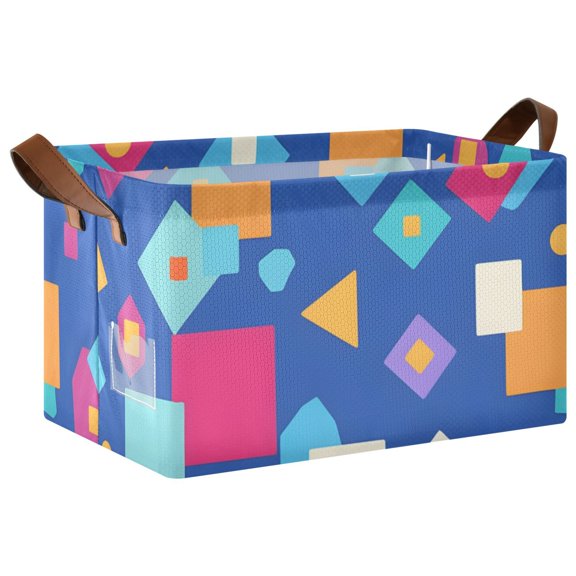 Ryvnso Abstract Geometric Shapes Storage Bins Large Basket Foldable Cube Toys Organizer with Handles 1 PC