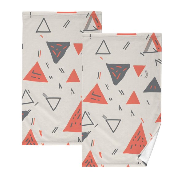 Ryvnso Abstract Geometrical Art Print Cotton Hand Towels Sets Face Towel 2 PCs Bathroom Decorative