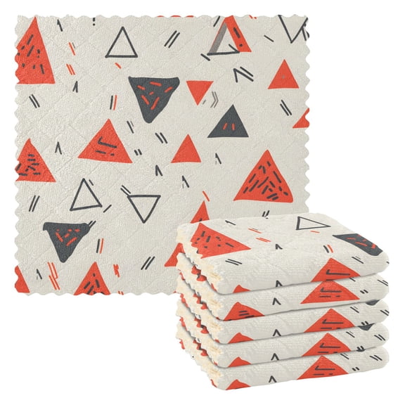 Ryvnso Abstract Geometrical Art Print Kitchen Towels Dish Clothes for Drying Dishes Cleaning Absorbent Set of 6