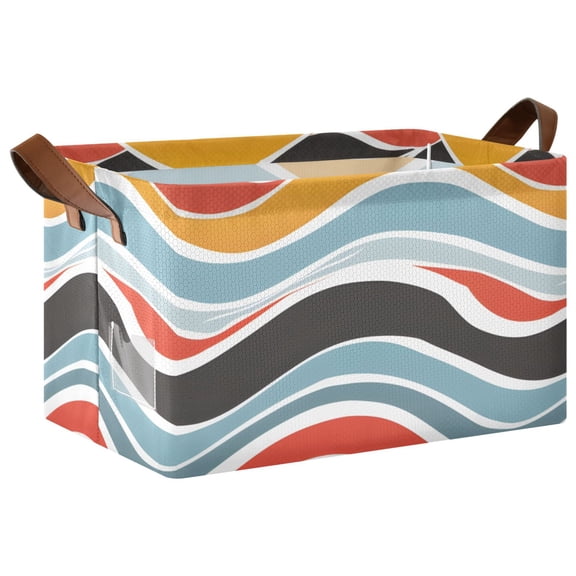 Ryvnso Abstract Graffiti Stripe Storage Bins Large Basket Foldable Cube Toys Organizer with Handles 1 PC