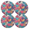 thumbnail image 1 of Ryvnso Abstract Heart Paint Round Plate Mats Dining Table Placemat Set of 4 for Holiday Decoration, 1 of 7