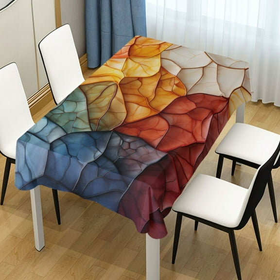 Ryvnso Abstract Leaves Autumn Rectangle Table Cloth Tablecover Dinning Tablecloth 54"x72"