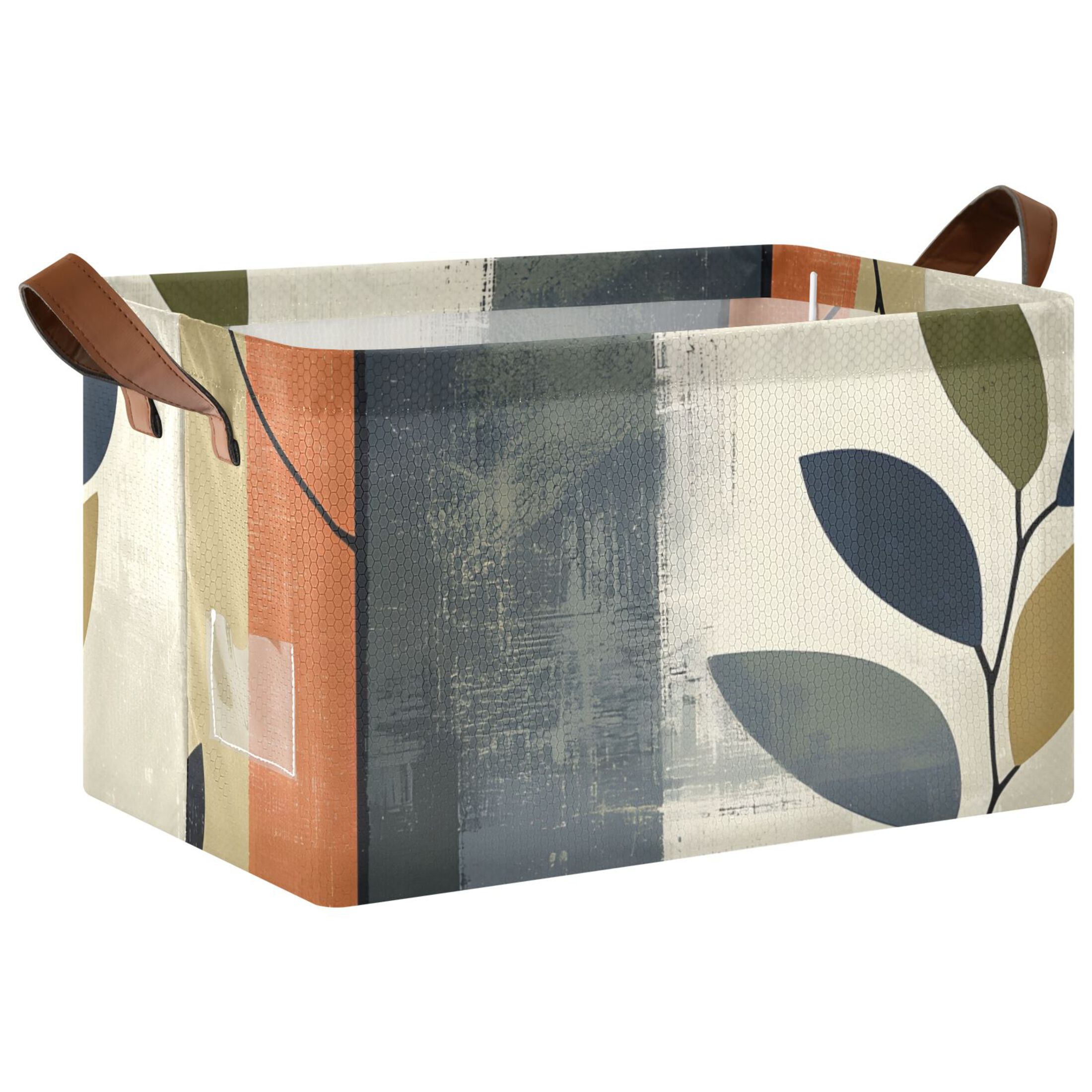 Ryvnso Abstract Leaves Storage Bins Large Basket Foldable Cube Toys ...