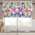 thumbnail image 1 of Ryvnso Abstract Watercolor Spots Curtains Sets Short Curtain Rod Pocket Half Window Cafe Farmhouse Tier 2 Panels 57"W x 36"L, 1 of 7