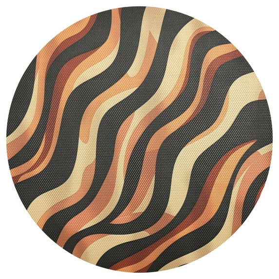 Ryvnso Abstract Wavy Line Round Plate Mats Dining Table Placemat 1 Piece for Holiday Decoration