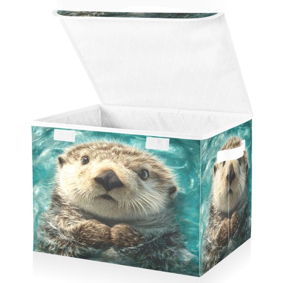 Ryvnso Adorable Otter Storage Bins Lidded Foldable Organizer Containers Baskets Cube