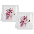 thumbnail image 1 of Ryvnso Alpaca Flowers Hand Towels Set for Bathroom Cotton Face Towel Decorative 15.5x29.5 inch, 1 of 7
