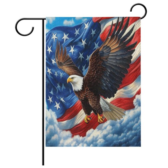 Ryvnso American Flag Eagle Garden Flag 12x18 Inch Double Sided Seasonal Yard Decoration