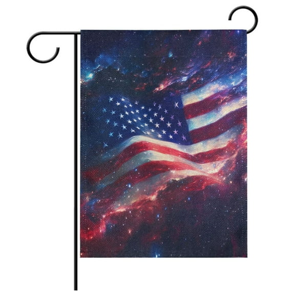 Ryvnso American Flag Starry Night Garden Flag 28x40 Inch Double Sided Seasonal Yard Decoration