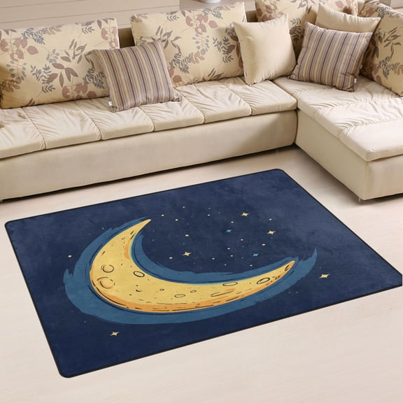 Ryvnso An Art Moon Area Floor Mat Non-Slip Carpet Soft Rugs Doormats 60" x 39"