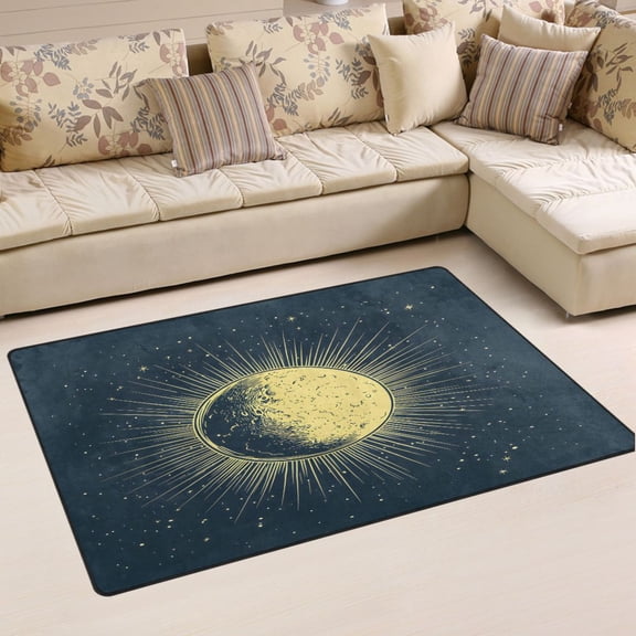 Ryvnso An Artistic Moon Area Floor Mat Non-Slip Carpet Soft Rugs Doormats 31" x 20"