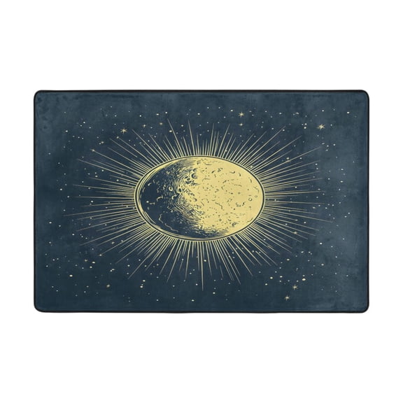 Ryvnso An Artistic Moon Area Floor Mats Large Nursery Rugs Non-Slip Carpets Doormat 36" x 24"