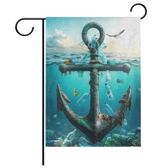 Ryvnso Anchor in Sea Sunshine Garden Flag 12x18 Inch Double Sided Seasonal Yard Decoration