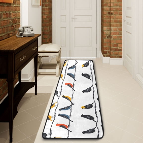 Ryvnso Animal Birds Hallway Runner Rugs Floor Carpet Non Slip Entryway Mat 2' x 6'