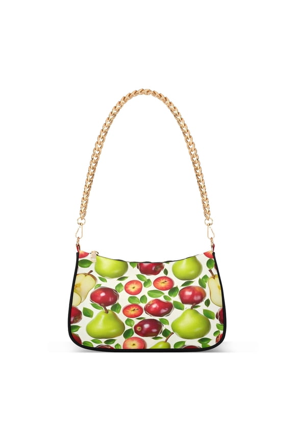 Apples and Pears Womens Chain Shoulder Bag Tote Handbags Clutch Hobo Purse with Zipper for Travel