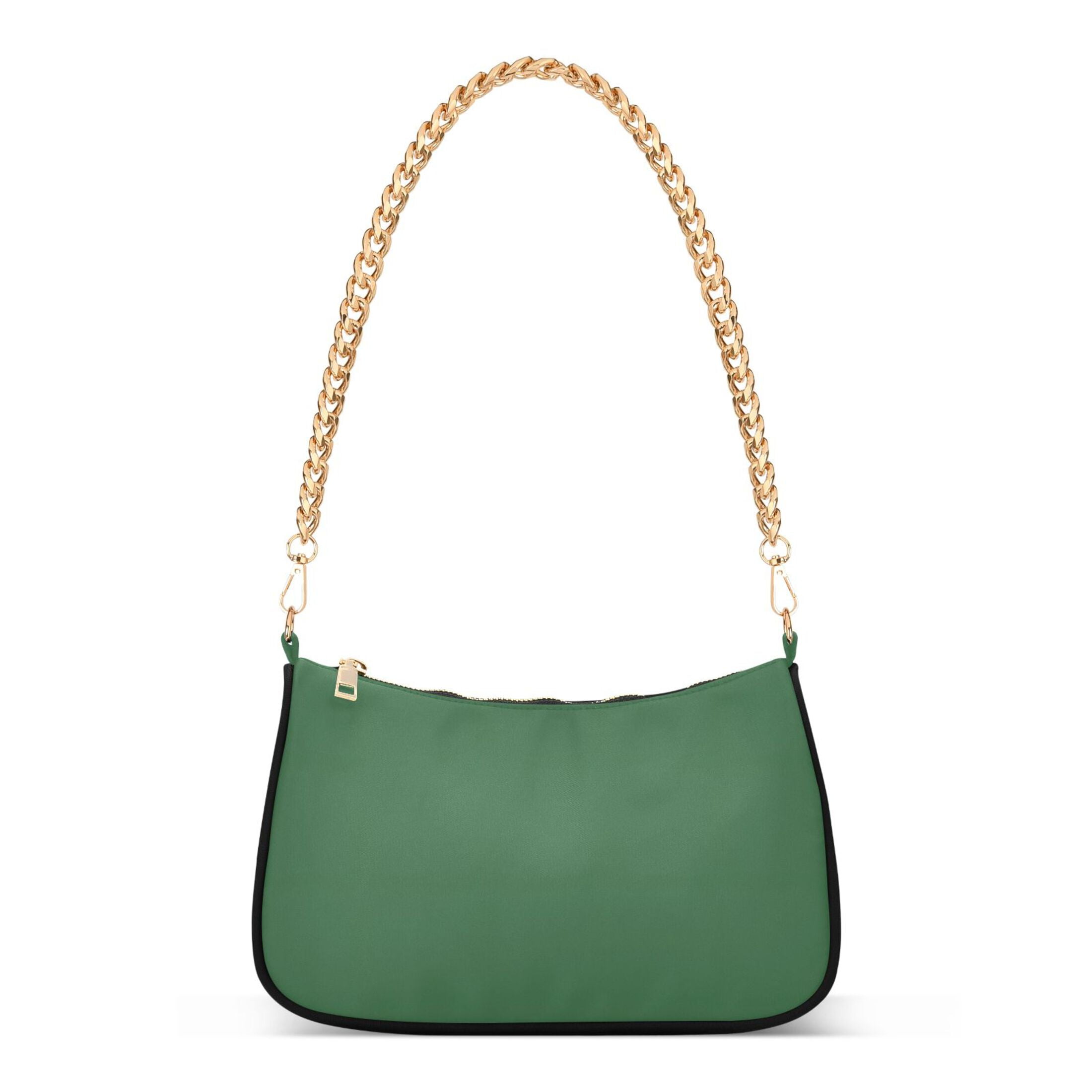 Ryvnso Army Green Womens Chain Shoulder Bag Tote Handbags Clutch Hobo Purse with Zipper for Travel
