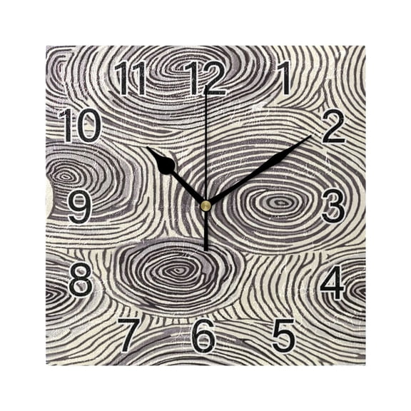 Ryvnso Art Circle Wall Clock Square Silent Non-Ticking Battery Operated 7.78"