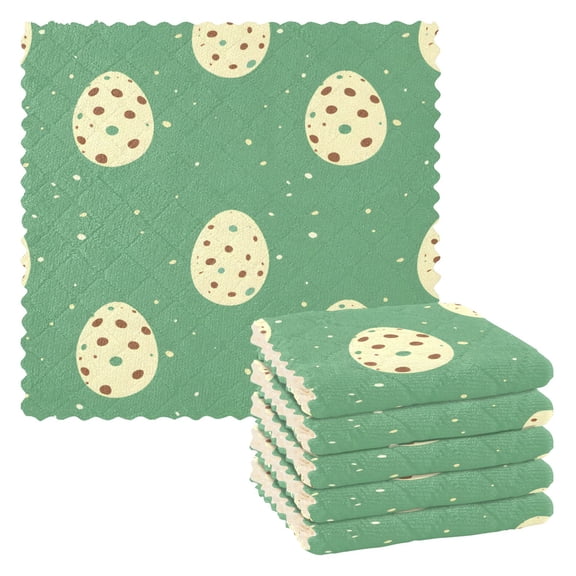 Ryvnso Art Easter Eggs Kitchen Towels Dish Clothes for Drying Dishes Cleaning Absorbent Set of 6