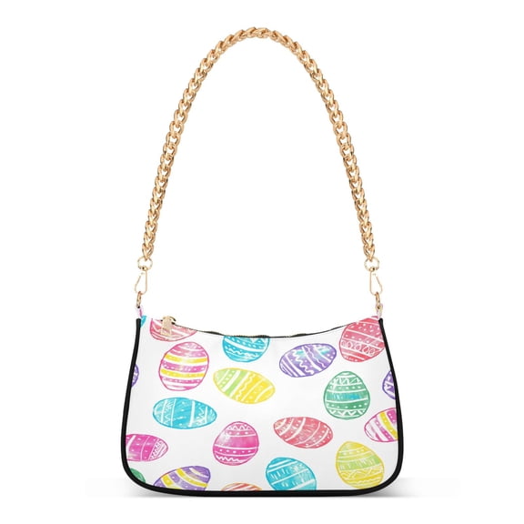 Ryvnso Art Eggs Womens Chain Shoulder Bag Tote Handbags Clutch Hobo Purse with Zipper for Travel
