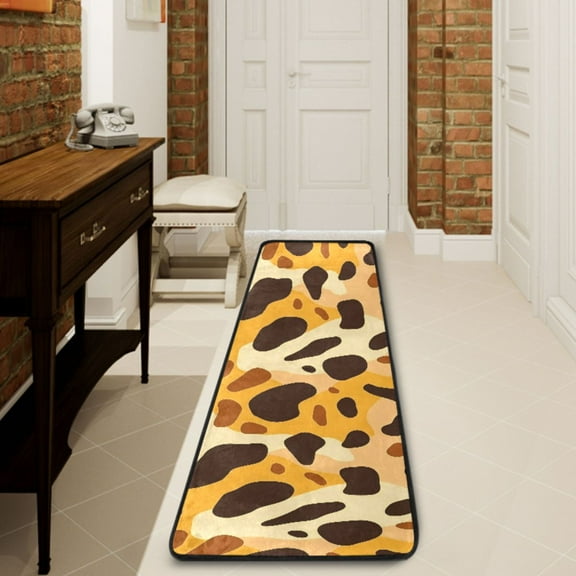 Ryvnso Art Leopard Pattern Hallway Runner Rugs Floor Carpet Non Slip Entryway Mat 2' x 6'