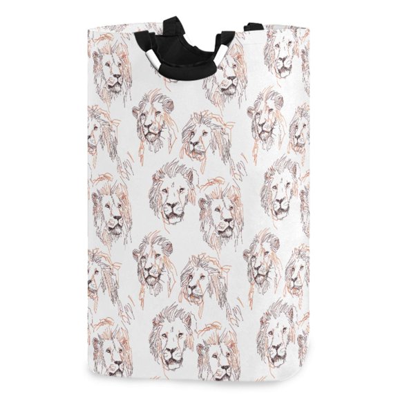 Ryvnso Art Lions Pattern Large Storage Basket with Handles Collapsible Organizer Bin Laundry Hamper