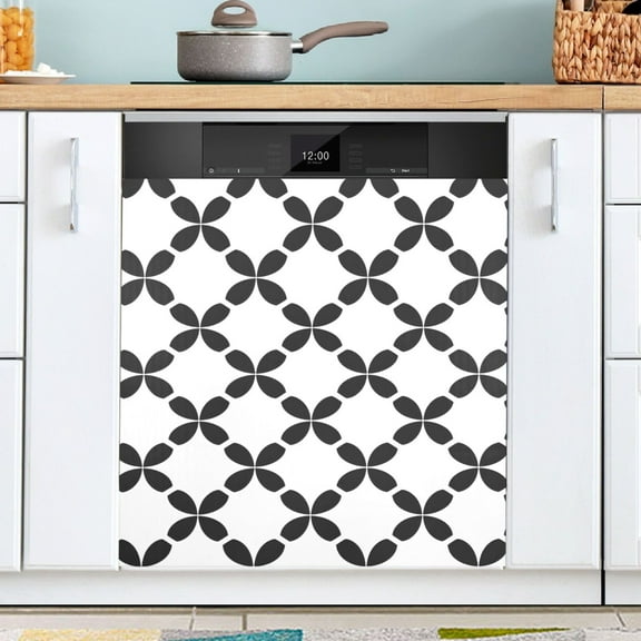 Ryvnso Art Plaid Pattern Dishwasher Magnetic Refrigerator Magnet Cover Kitchen Home Decorative 23"x26"