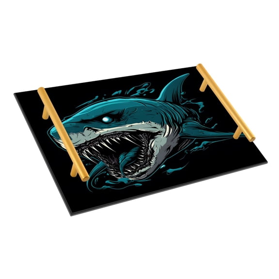 Ryvnso Art Shark Bathroom Tray Vanity Countertop Trays Acrylic Organizer