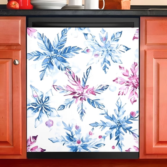 Ryvnso Art Snowflakes Dishwasher Magnetic Refrigerator Magnet Cover Kitchen Home Decorative 23"x26"
