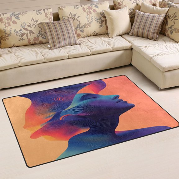 Ryvnso Art Woman Print Area Floor Mat Non-Slip Carpet Soft Rugs Doormats 31" x 20"