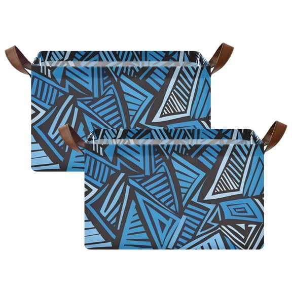 Ryvnso Artistic Triangle Geometrical Storage Bins Large Basket Foldable Cube Toys Organizer with Handles 2 PCs