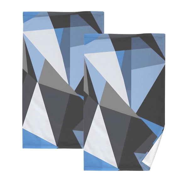 Ryvnso Artistic Triangle Geometry Cotton Hand Towels Sets Face Towel 2 PCs Bathroom Decorative