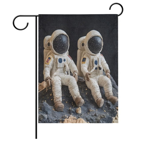 Ryvnso Astronauts in Universe Pattern Garden Flag 28x40 Inch Double Sided Seasonal Yard Decoration