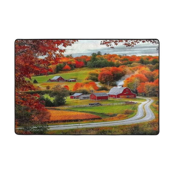 Ryvnso Autumn England Farmhouse Area Floor Mats Large Nursery Rugs Non-Slip Carpets Doormat 36" x 24"