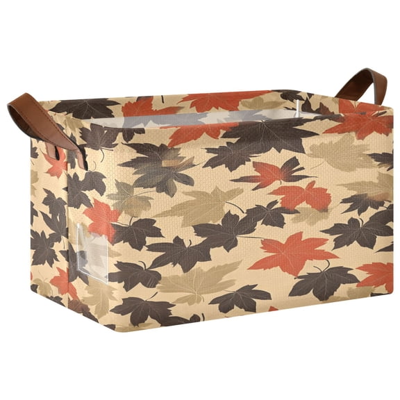 Ryvnso Autumn Fall Storage Bins Large Basket Foldable Cube Toys Organizer with Handles 1 PC